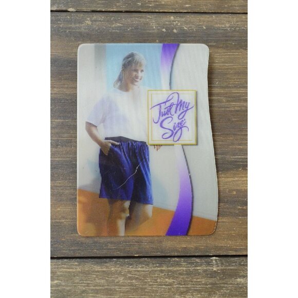 Just My Size Tag Pin Badge Lenticular Employee Fashion Plastic Flair Vintage - Picture 1 of 8